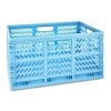 4 Pack Large Collapsible Crate, 19.68" x 13.77" x 10.23", Blue Plastic Storage Bin