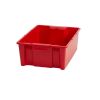 4 Pack Garage Storage Bin Small Plastic Nesting/Stacking, Red