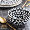 (2 pack) Stoneware Bowl, Black & White, Medallion Collection