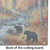 Bears Autumn in the Woods Glass Cutting Board Decorative Tempered Glass Kitchen Cutting and Serving Board Large Size Chopping Board