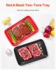 Plastic Serving Trays 17x10.35 Inch Anti-Slip Eating Food Trays 2-Pack