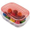 4 Pack 1 Gallon, 2 Packs, Red, Large Rectangular Plastic Food Storage Containers