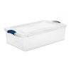 4 Pack 32 Quart Clear Underbed Storage Container with Latch Lid, Blue