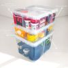 4 Pack 17 Quart Clear Storage Bin, Latched Storage Container with Divider