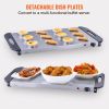 VEVOR Electric Buffet Server & Food Warmer, 25.6" x 15" Portable Stainless Steel Chafing Dish Set with Temp Control & Oven-Safe Pan