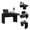 Black Wengue 2-Drawer Computer Desk