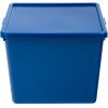 5 Pack Large Plastic Stacking Storage Bin with Lid, Blue, Kids and Teens