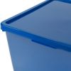 5 Pack Large Plastic Stacking Storage Bin with Lid, Blue, Kids and Teens