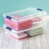 4 Pack 32 Quart Clear Underbed Storage Container with Latch Lid, Blue