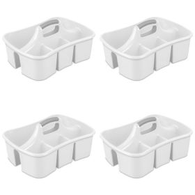 4 Pack Easy Carry, Handy Plastic Utility Storage, White