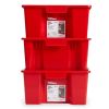 4 Pack Garage Storage Bin Small Plastic Nesting/Stacking, Red