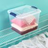 5 Pack 27 Quart Clear Plastic Storage Container with Latch Lid, Blue