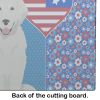 Cream Golden Retriever USA American Glass Cutting Board Decorative Tempered Glass Kitchen Cutting and Serving Board Large Size Chopping Board