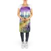 Lavender in Watercolor Apron Cooking Kitchen Server Baking Crafts Gardening for Adult Women Men, Unisex, Large, Multicolor