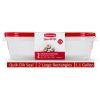 4 Pack 1 Gallon, 2 Packs, Red, Large Rectangular Plastic Food Storage Containers