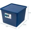 5 Pack Large Plastic Stacking Storage Bin with Lid, Blue, Kids and Teens