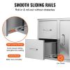 VEVOR Outdoor Kitchen Door Drawer Combo 32.5" W x 21.7" H x 20.5''D, Access Door/Double Drawers with Paper Towel Rack