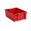 4 Pack Garage Storage Bin Small Plastic Nesting/Stacking, Red