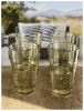 Palm Tree Design Acrylic Glasses Drinking Set of 4 Hi Ball (20oz), Plastic Drinking Glasses, BPA Free Cocktail Glasses, Drinkware Set