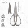 All Purpose Scissors with Blade Cover and Soft Grip Handles and Razor Sharp Blades, Gray