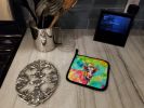 NEW Hippie Animal Malvi Cow Pair of Pot Holders Kitchen Heat Resistant Pot Holders Sets Oven Hot Pads for Cooking Baking BBQ, 7 1/2 x 7 1/2