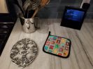Lots of Flashy Fawn Boxer Pair of Pot Holders Kitchen Heat Resistant Pot Holders Sets Oven Hot Pads for Cooking Baking BBQ, 7 1/2 x 7 1/2
