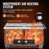 VEVOR 2-Pan Commercial Food Warmer, 2 x 20.6QT Electric Steam Table, 1000W Professional Buffet Catering Food Warmer with 4 Wheels (2 Lockable)