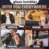 46 Oz Glass Tumbler with Straw and Lid Peach Glass Water Bottle with Natural Bamboo Lid 2 Slim and Boba Straws Silicone Sleeve Dishwasher Safe Car Hol