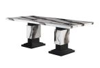 STACEY ZEBRA WHITE/BLACK DINING TABLE SET