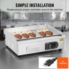 VEVOR Commercial Electric Griddle, 1600W Countertop Half-Flat Top Grill, 122°F-572°F Adjustable Temp