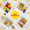 Snackle Box Container, Divided Serving Tray with Lid and Handle, Snack Organizer for Candy, Fruits, Nuts, Snacks, 8 Compartments Snack Box for Travel