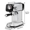 PlumChef Espresso Machine 20 Bar Professional Compact Household Coffee Espresso Maker with Milk Frother Steam Wand Temperature Gauge 34oz Water Tank L