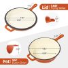 Enamel cast iron soup pot with handle, suitable for ceramic, gas, induction cooker or barbecue grill