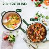Enamel cast iron soup pot with handle, suitable for ceramic, gas, induction cooker or barbecue grill